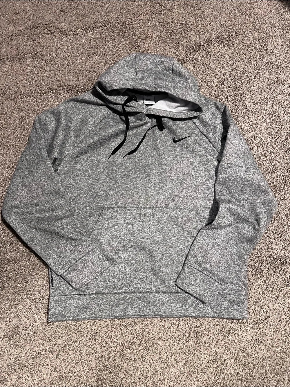 Nike Grey Pullover Hoodie with Black Swoosh
